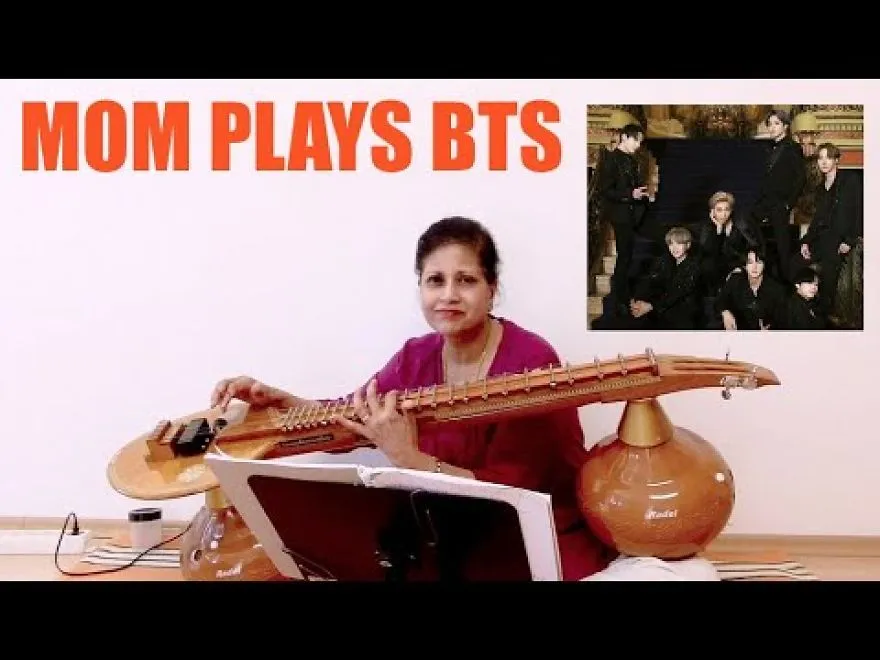 I Asked My Mom To Play Bts K-Pop Music On A Traditional Indian Instrument, "Saraswati Veena"