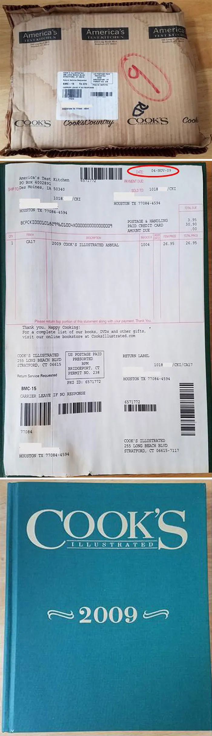 Today My Wife Received A Book Via USPS That She Ordered 10 Years Ago