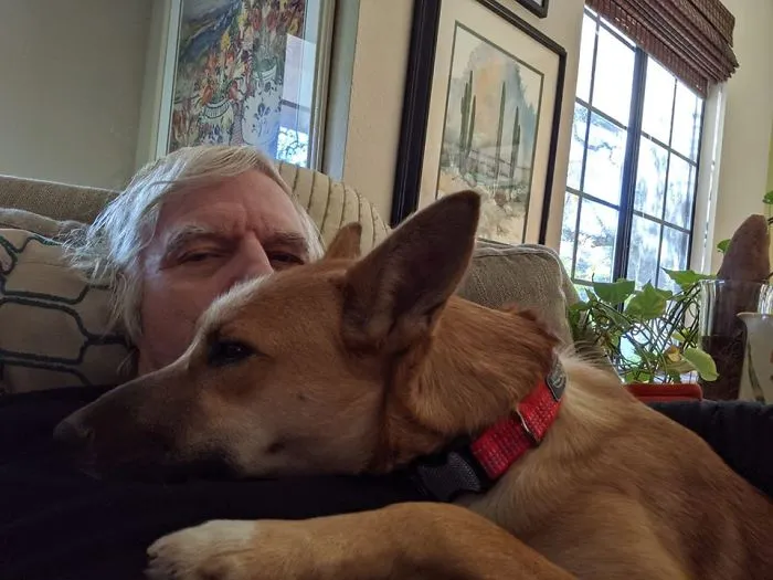 Ginger, rescatada de la perrera, en su primer día en casa
