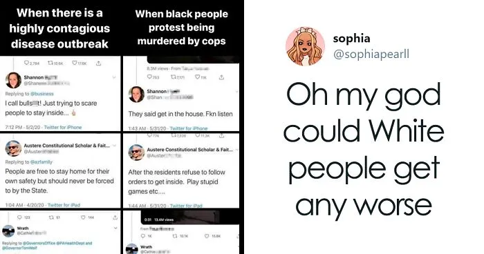 Someone Compares What The Exact Same People Said About The Coronavirus Lockdown Vs. When Black People Started Protesting