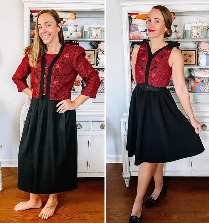 Esta mujer modifica ropa vieja de 2ª mano para crear nuevas prendas, y aquí tienes 21 de sus mejores creaciones