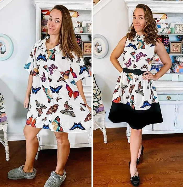 Esta mujer modifica ropa vieja de 2ª mano para crear nuevas prendas, y aquí tienes 21 de sus mejores creaciones