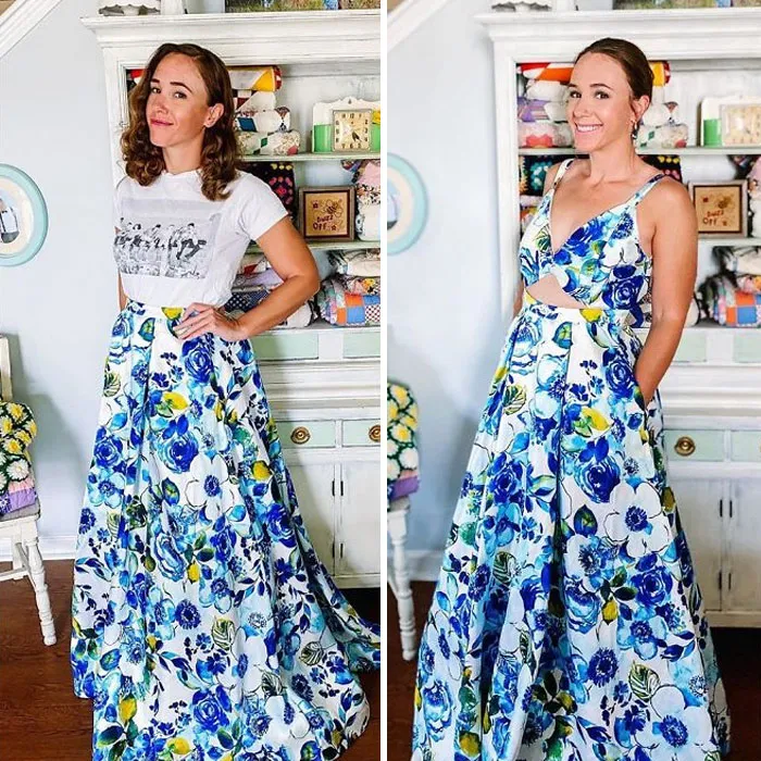 Esta mujer modifica ropa vieja de 2ª mano para crear nuevas prendas, y aquí tienes 21 de sus mejores creaciones