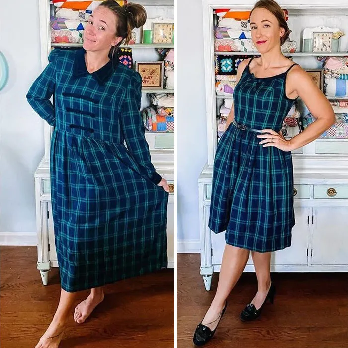 Esta mujer modifica ropa vieja de 2ª mano para crear nuevas prendas, y aquí tienes 21 de sus mejores creaciones