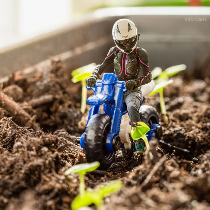 Motocross Through Green Sprouts