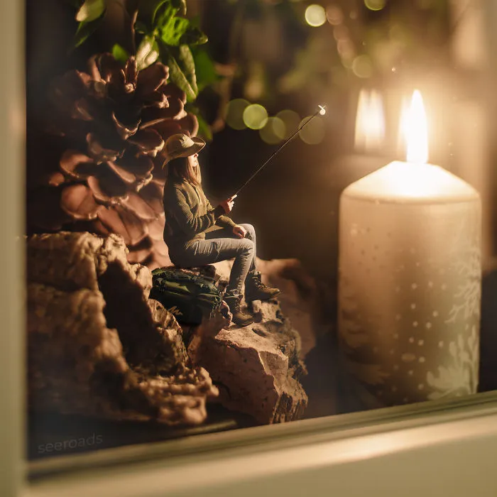 Evening Romance By A Candle On The Windowsill