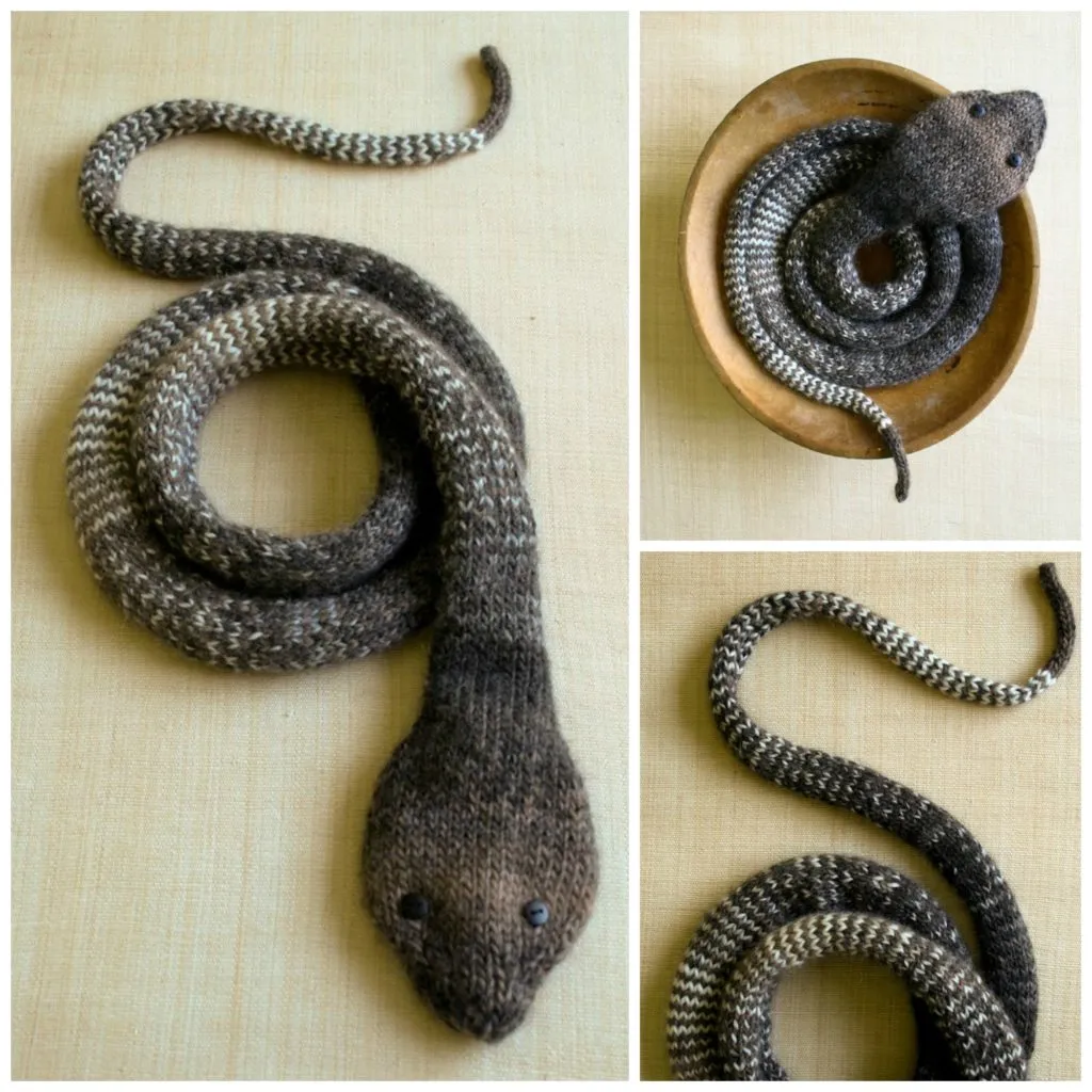 Knit A Slithery Striped Stockinette Snake - Free Pattern!