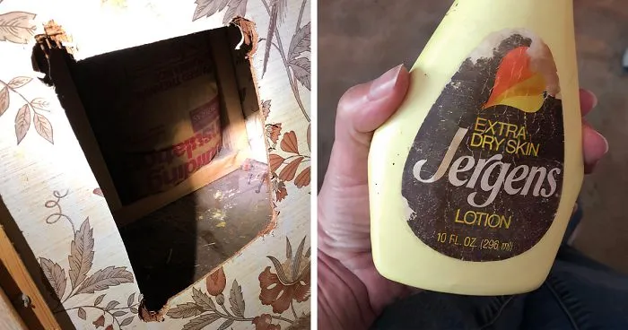 Family Found Strange 40 Y.O. 'Treasure' In Their Wall That Had Piled Up Through A Secret Hole In Their Cabinet