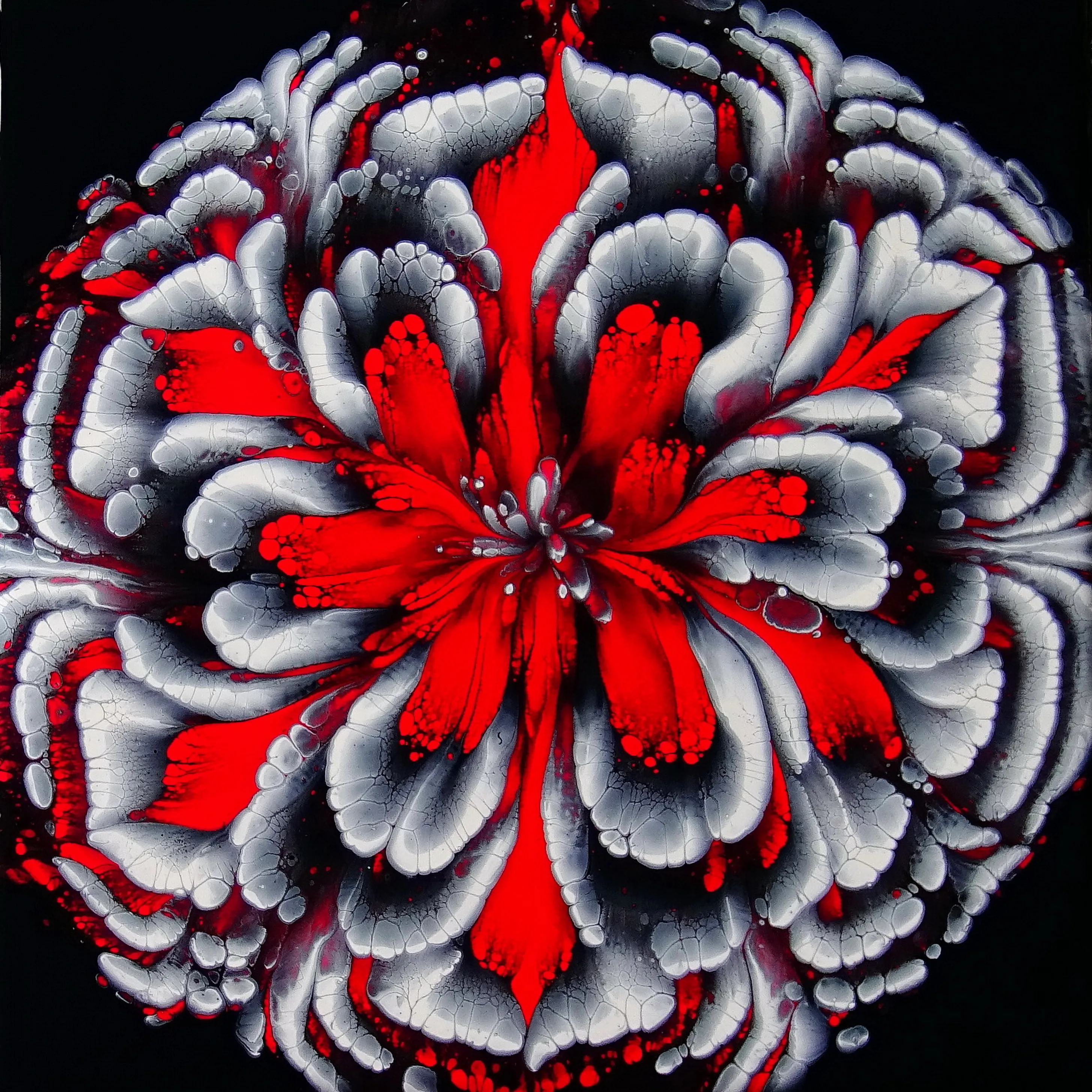 Waw! Look At This Gorgeous Flower With Metallic Fabric Paint ~ Cup Bottom Reverse Dip