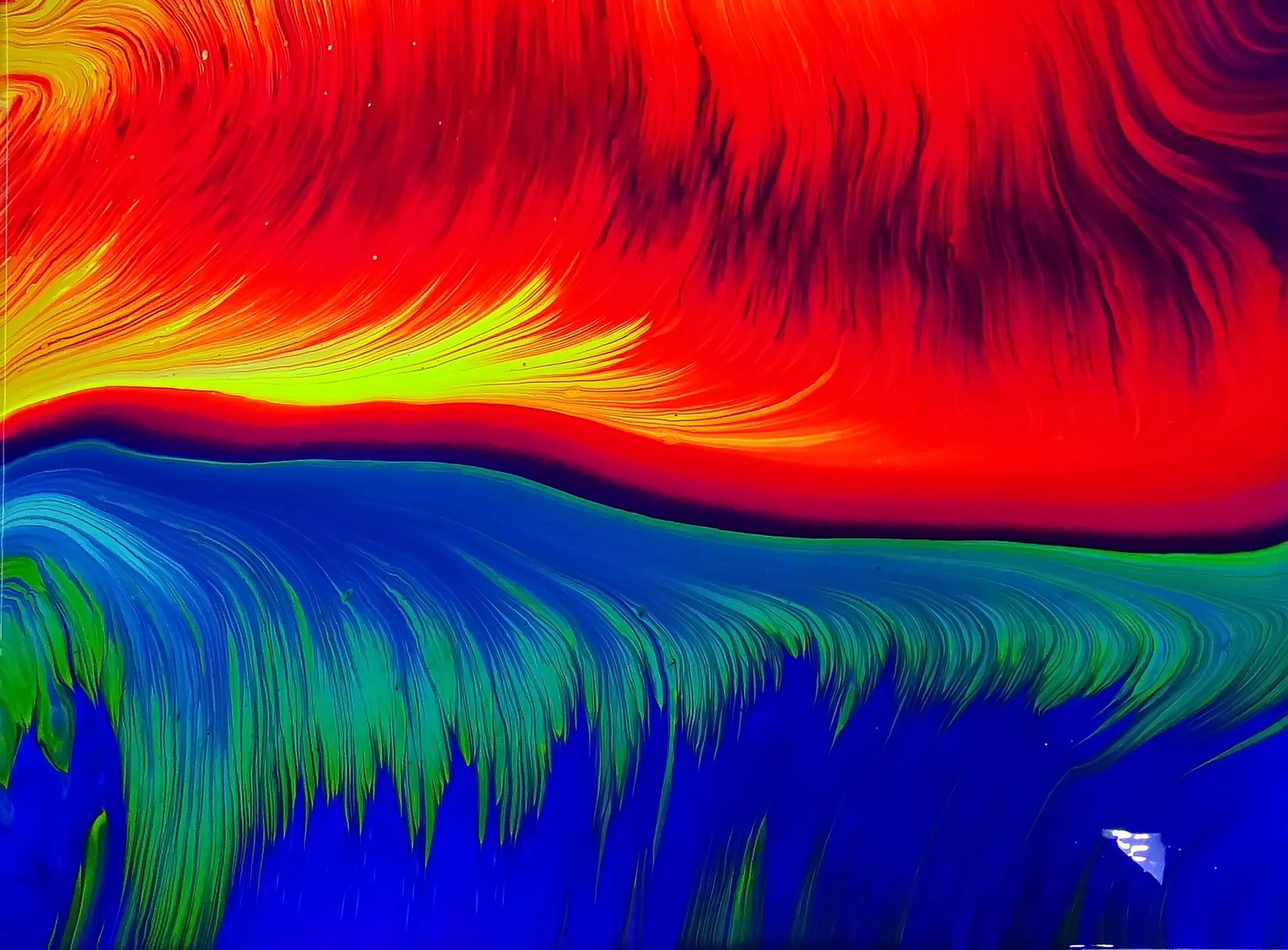Sunset ~ 2 Cups Straight Pour Over Cup Bottom ~ Fluid Art Technique