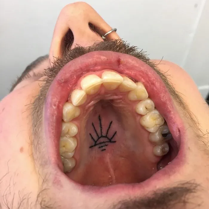 This Tattoo Artist Uses Unconventional Body Parts As His Canvas, Here Are His 23 'Secret' Tattoos On The Roof Of The Mouth
