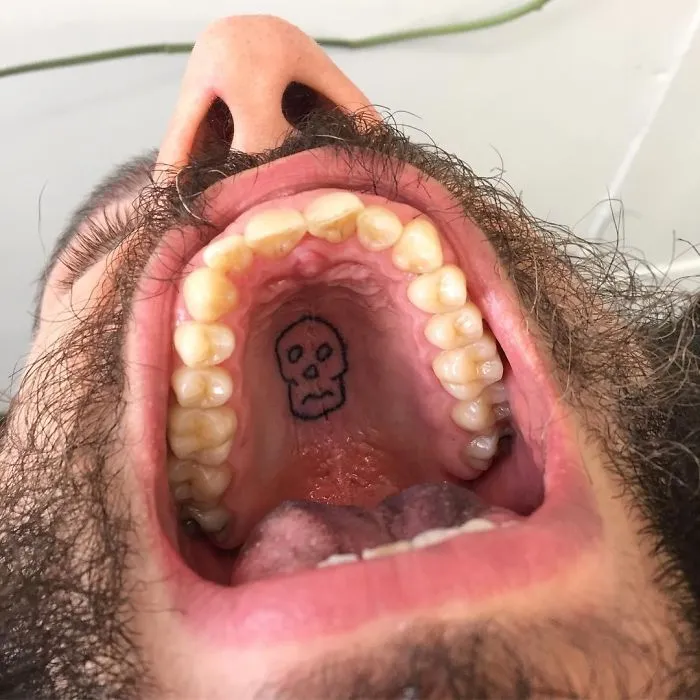 This Tattoo Artist Uses Unconventional Body Parts As His Canvas, Here Are His 23 'Secret' Tattoos On The Roof Of The Mouth