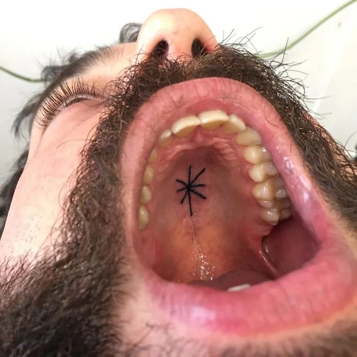 This Tattoo Artist Uses Unconventional Body Parts As His Canvas, Here Are His 23 'Secret' Tattoos On The Roof Of The Mouth