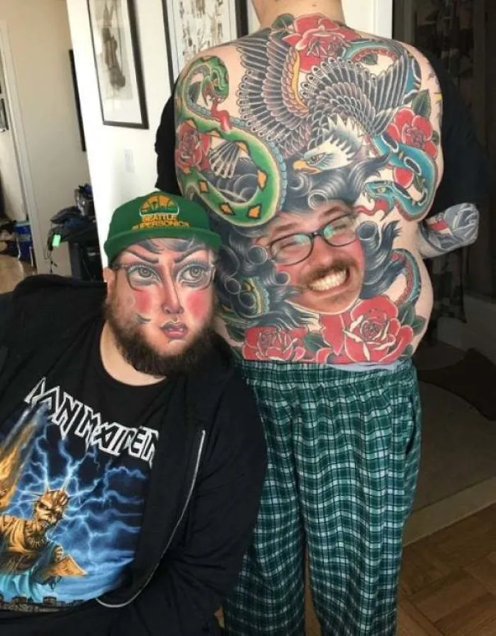 People Are Face Swapping Tattoos On Their Body, And Here Are 30 Unsettling Results