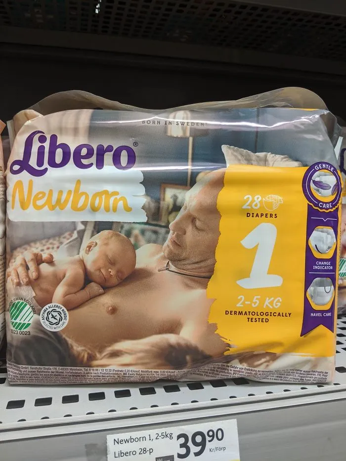 Los pañales en Suecia tienen un padre en el envoltorio