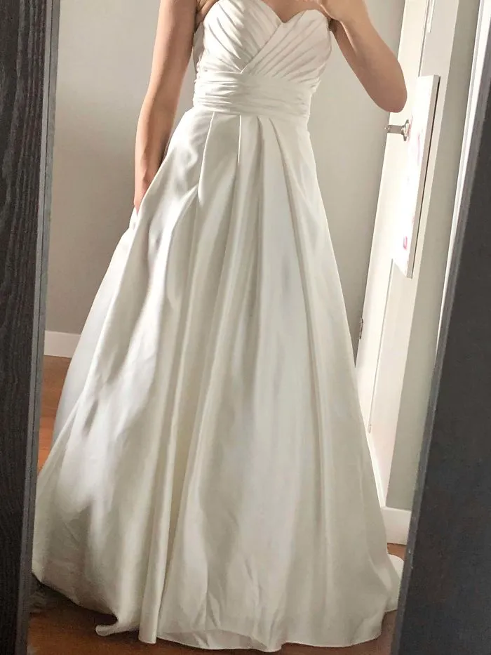 $30 Salvation Army Find! Fits Like A Glove, Already Altered To A 32” Rib Cage And Has The Breast Pads And Perfect Length. Either The Previous Bride Was My Exact Size Or This Was Made For Me  Oh, And Pockets!!