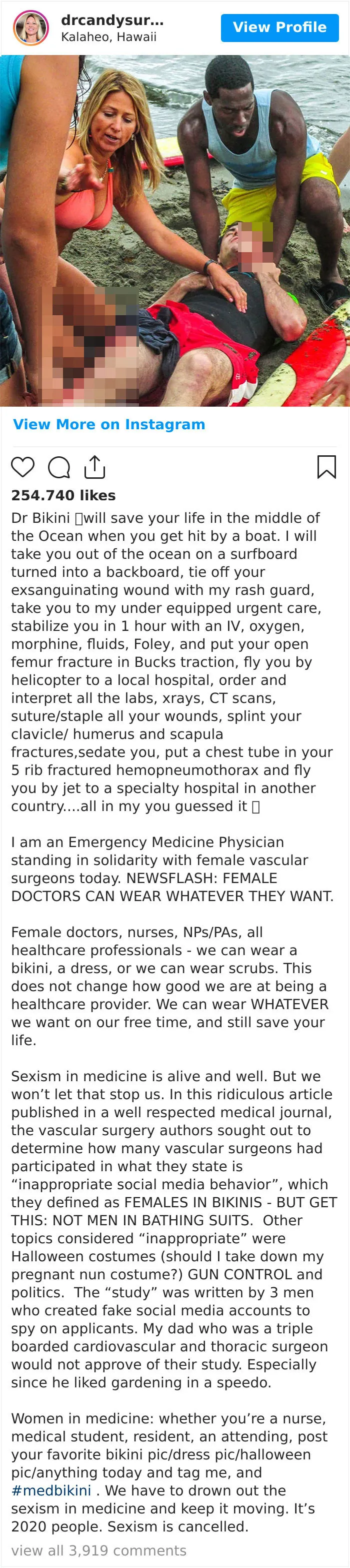Female Medical Professionals Are Posting Pics Of Them Wearing Bikinis Vs. Work Clothes To Shame Sexist Study