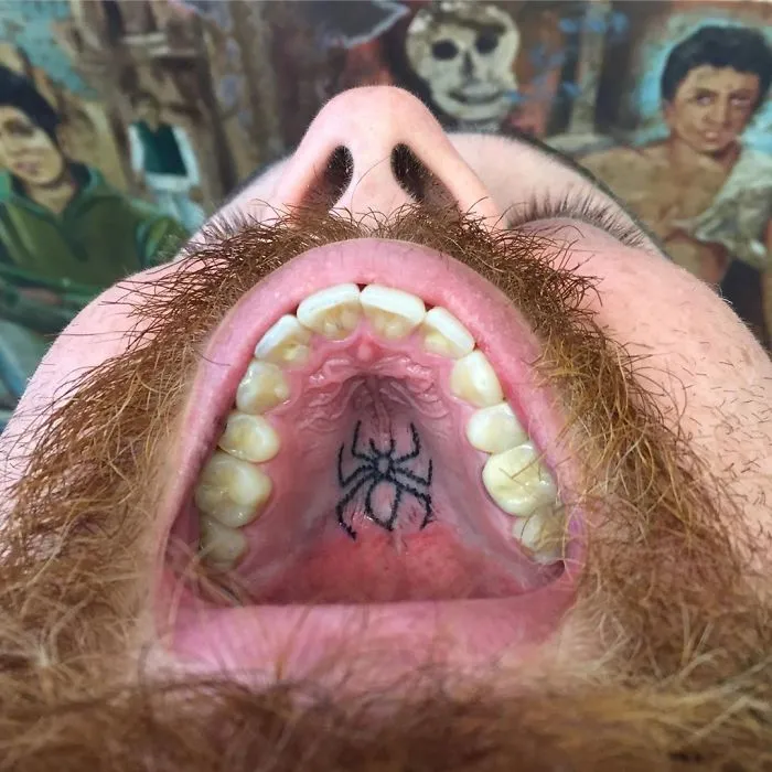 This Tattoo Artist Uses Unconventional Body Parts As His Canvas, Here Are His 23 'Secret' Tattoos On The Roof Of The Mouth