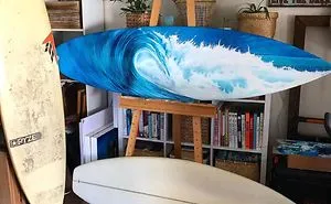 Artist Saves Old Surfboards From Landfill By Creating Custom Ocean Themed Art.