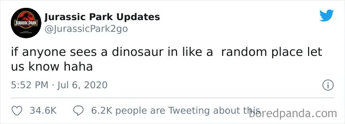 30 Funny Tweets From This Jurassic Park Parody Account