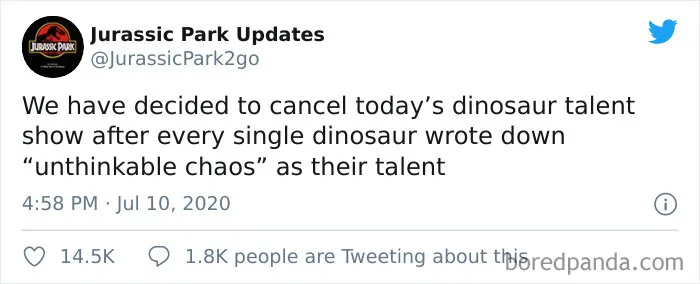 30 Funny Tweets From This Jurassic Park Parody Account