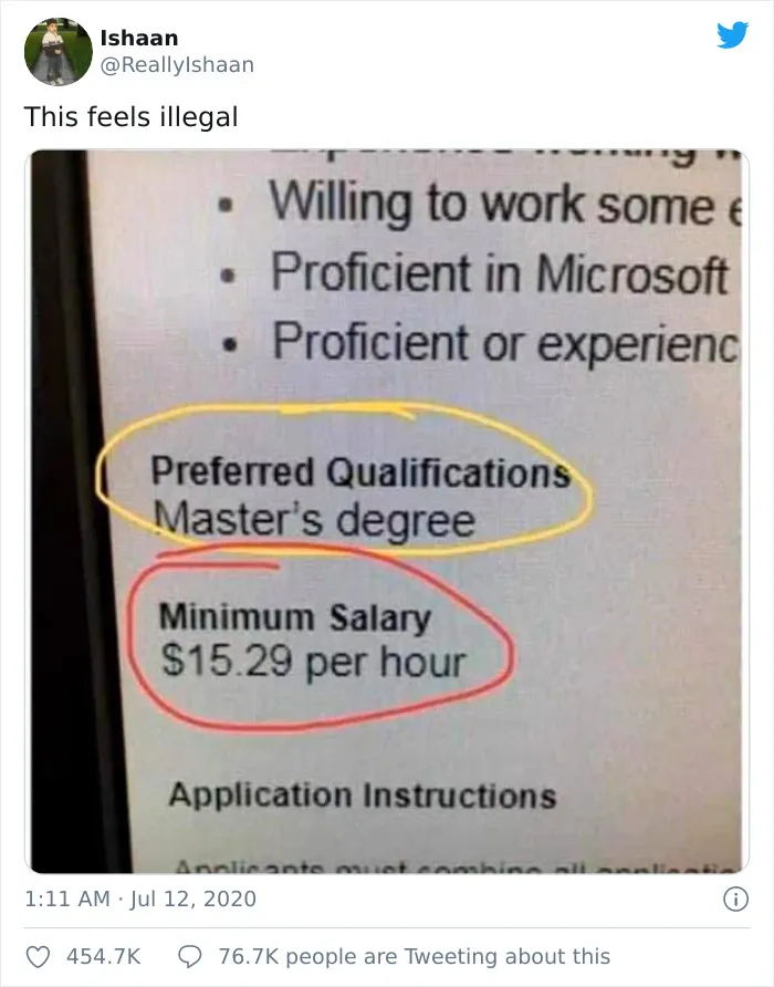 28 Examples Of Hilariously Unrealistic Expectations When Applying For A Job
