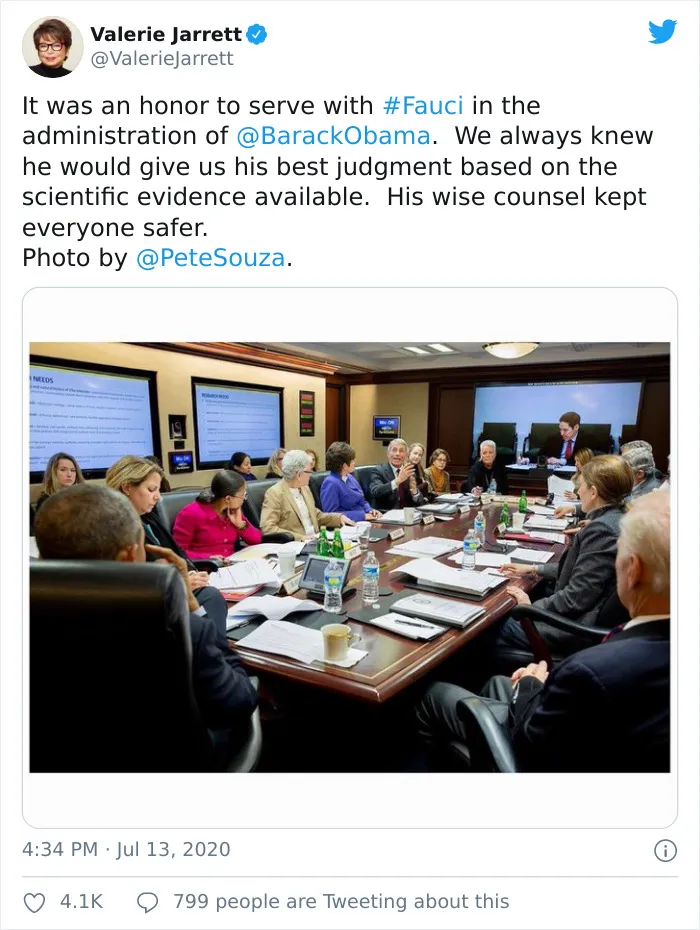 It Was An Honor To Serve With Fauci In The Administration Of  Barackobama