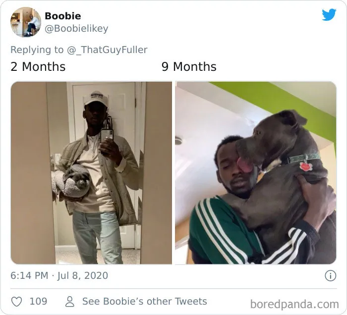La gente comparte en twitter fotos de sus perros de cachorros y cómo son ahora (30 imágenes)