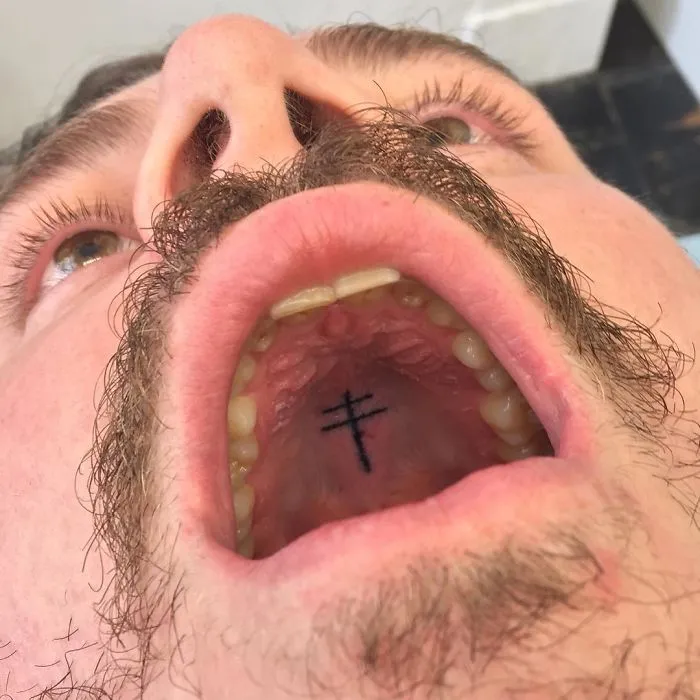This Tattoo Artist Uses Unconventional Body Parts As His Canvas, Here Are His 23 'Secret' Tattoos On The Roof Of The Mouth