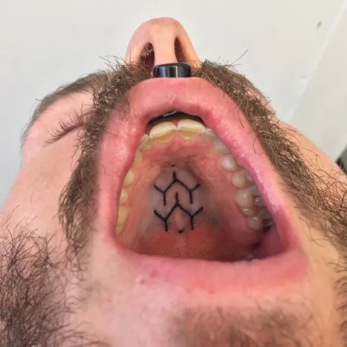 This Tattoo Artist Uses Unconventional Body Parts As His Canvas, Here Are His 23 'Secret' Tattoos On The Roof Of The Mouth