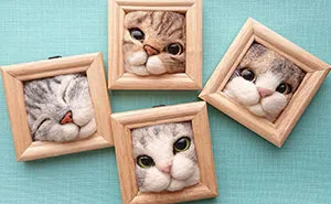 Here Are 30 Of This Japanese Felt Artist's Cutest Cat Frames