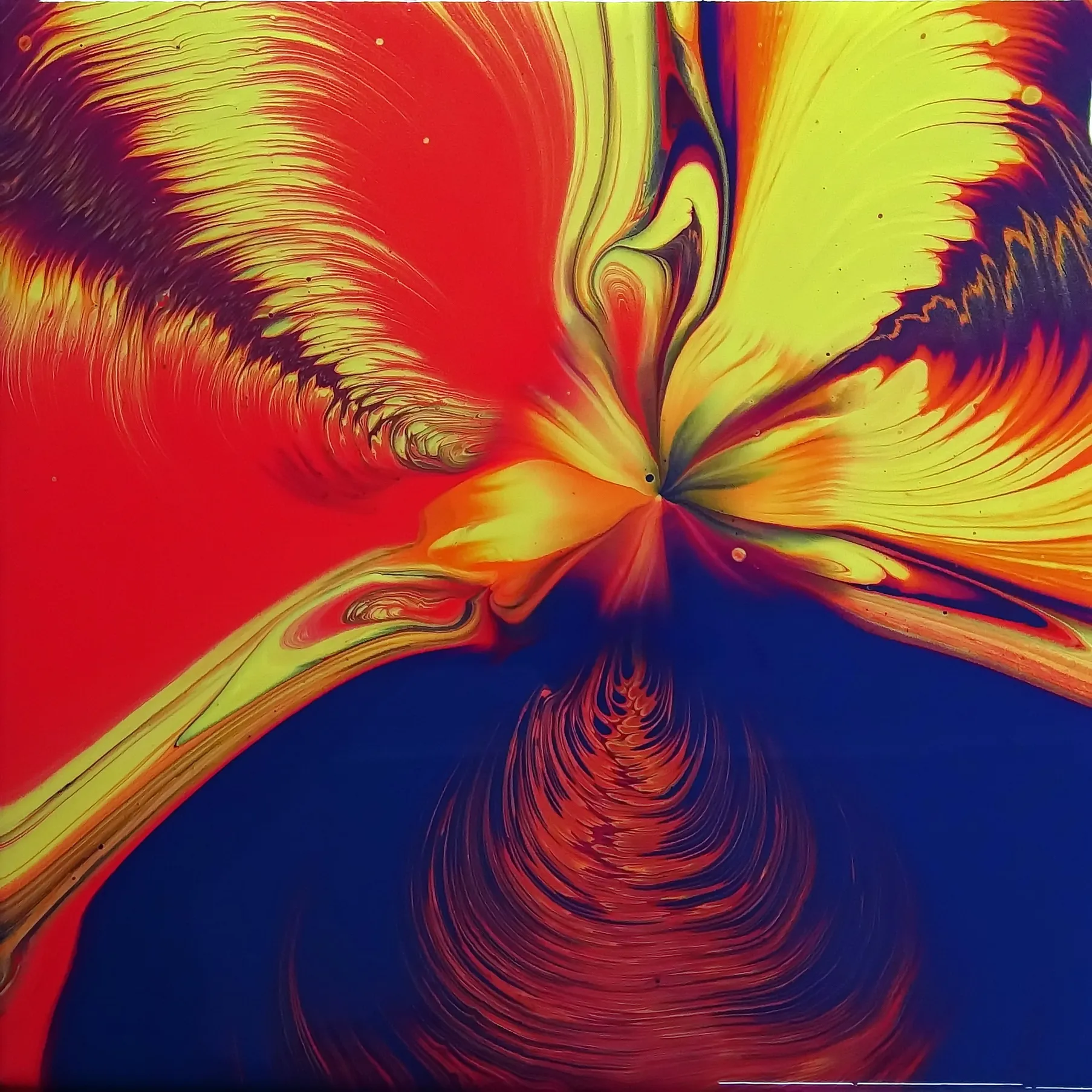 Wild West ~ Acrylic Pour Painting ~ Straight Pour Over Cup Bottom ~ Spin Art