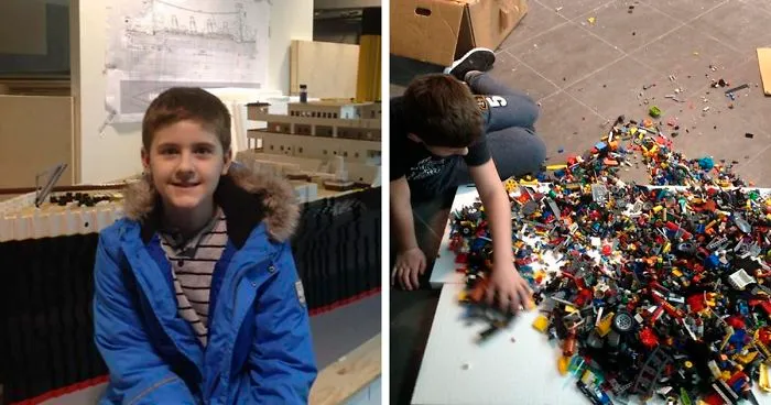 Boy With Autism Builds The World's Largest Titanic Replica From 56k Lego Bricks