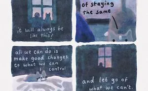 Artist Draws Wholesome Watercolor Comics Where A Cat Is Giving Out Mental Health Advice (20 Pics)