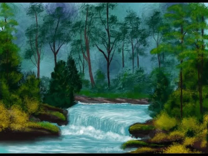 Making A Bob Ross Painting On iPad Procreate