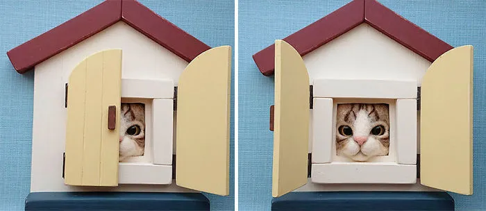 Here Are 30 Of This Japanese Felt Artist's Cutest Cat Frames