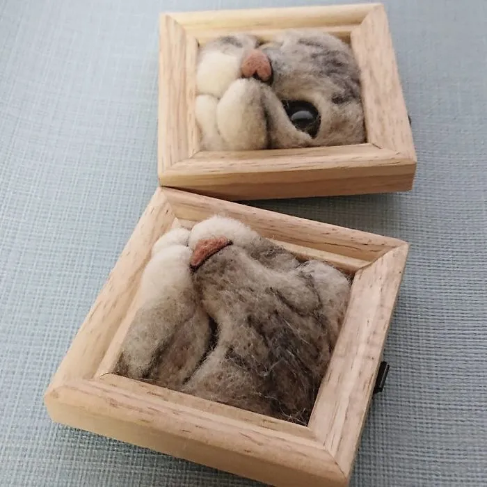 Here Are 30 Of This Japanese Felt Artist's Cutest Cat Frames