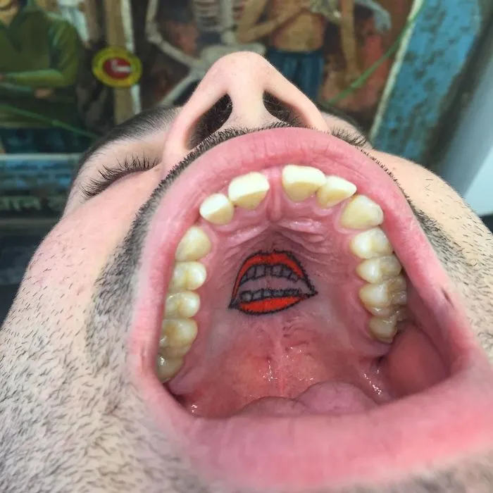 This Tattoo Artist Uses Unconventional Body Parts As His Canvas, Here Are His 23 'Secret' Tattoos On The Roof Of The Mouth