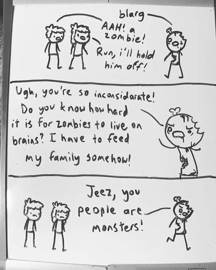 Dad Finds His 14-Year-Old's Comics Funny So He Decides To Post Them Online, And People Are Praising His Humor