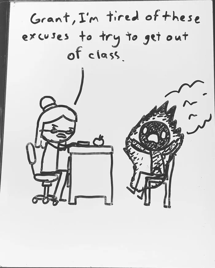 Dad Finds His 14-Year-Old's Comics Funny So He Decides To Post Them Online, And People Are Praising His Humor