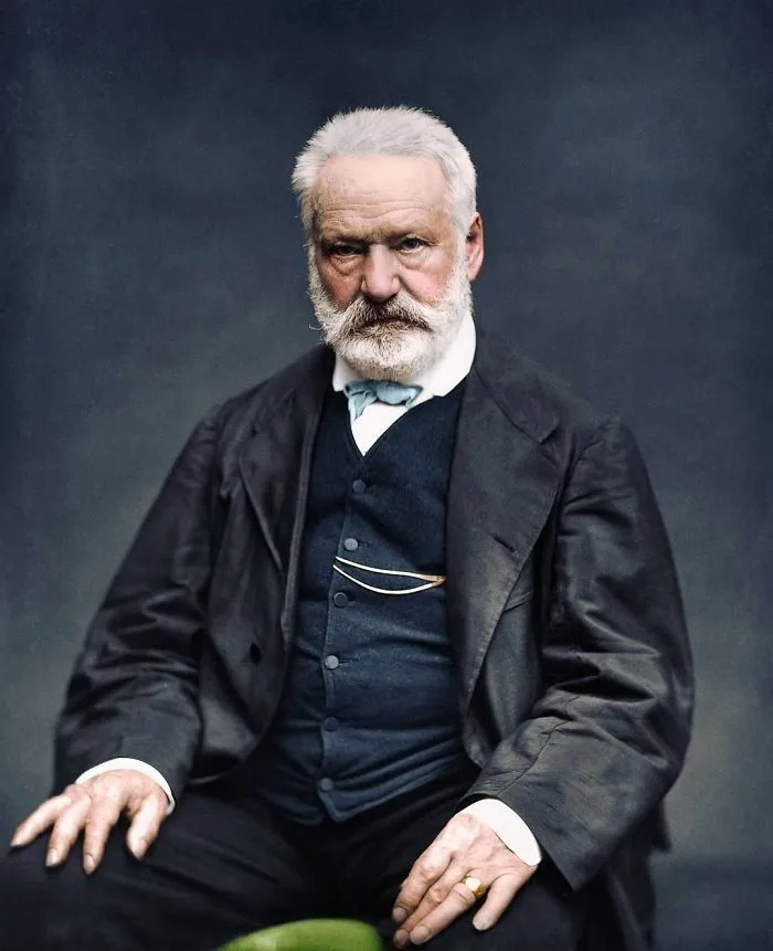 Victor Hugo, famoso autos de Les Miserables y el Jorobado de Notre-Dame, 1876 aprox.