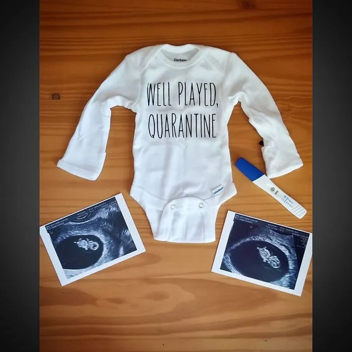 33 Couples That Failed At Social Distancing And Revealed These "Quarantine Baby" Announcements