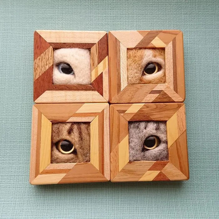 Here Are 30 Of This Japanese Felt Artist's Cutest Cat Frames