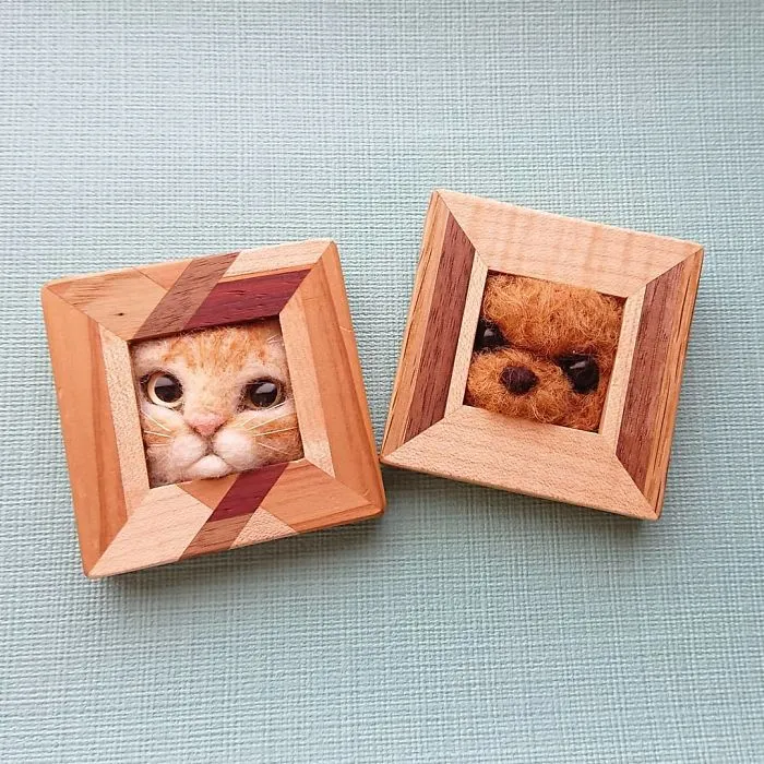Here Are 30 Of This Japanese Felt Artist's Cutest Cat Frames