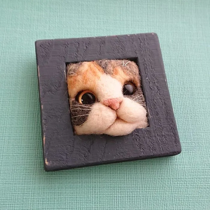 Here Are 30 Of This Japanese Felt Artist's Cutest Cat Frames