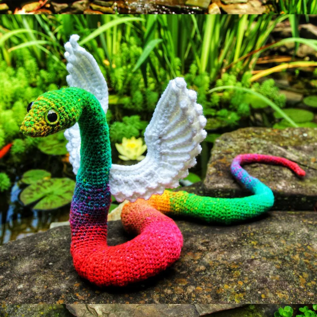 Crochet An Incredible Winged Snake Amigurumi, Designed By Megan Lapp Of Crafty Intentions