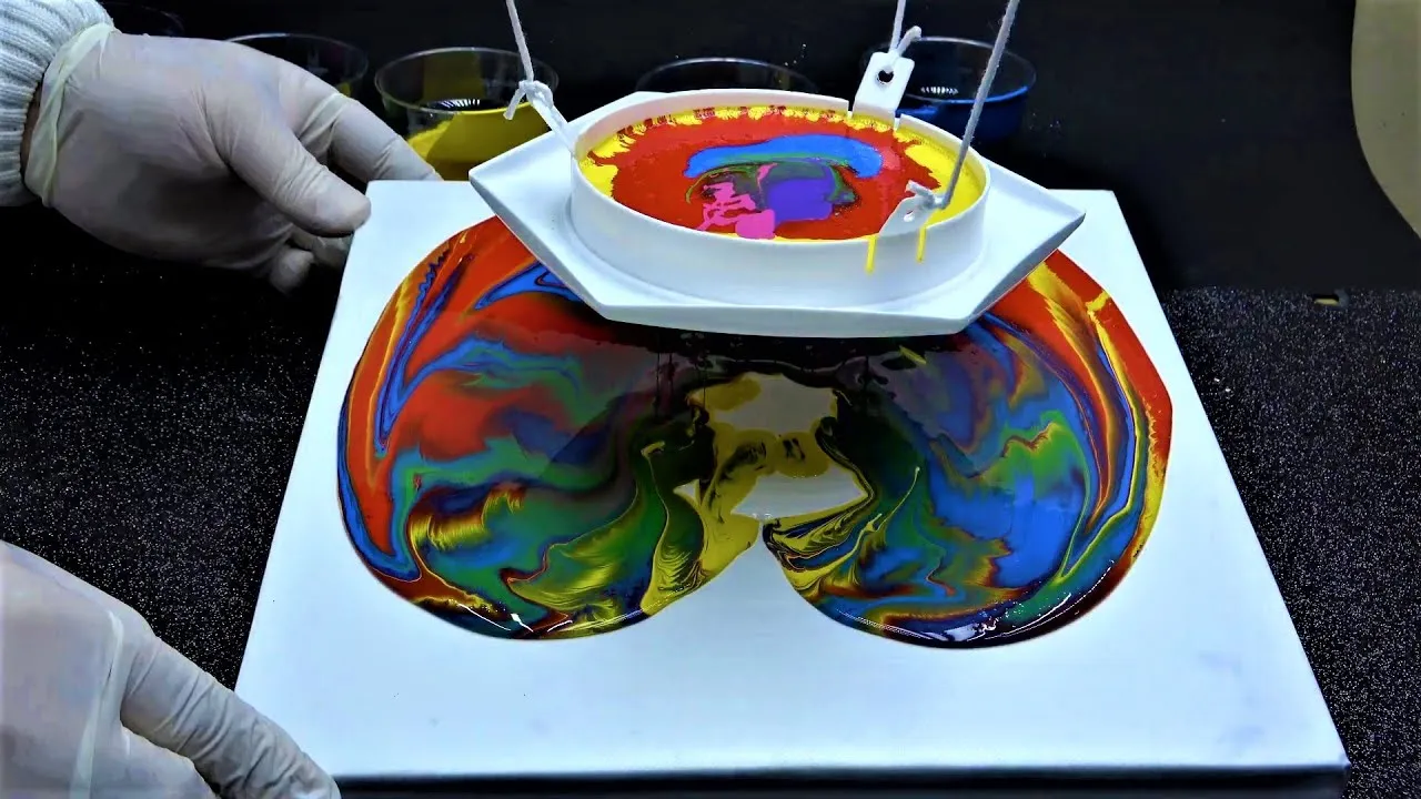 Acrylic Pouring With Lid - Fluid Art Painting - Acrylic Liquid Pouring Art