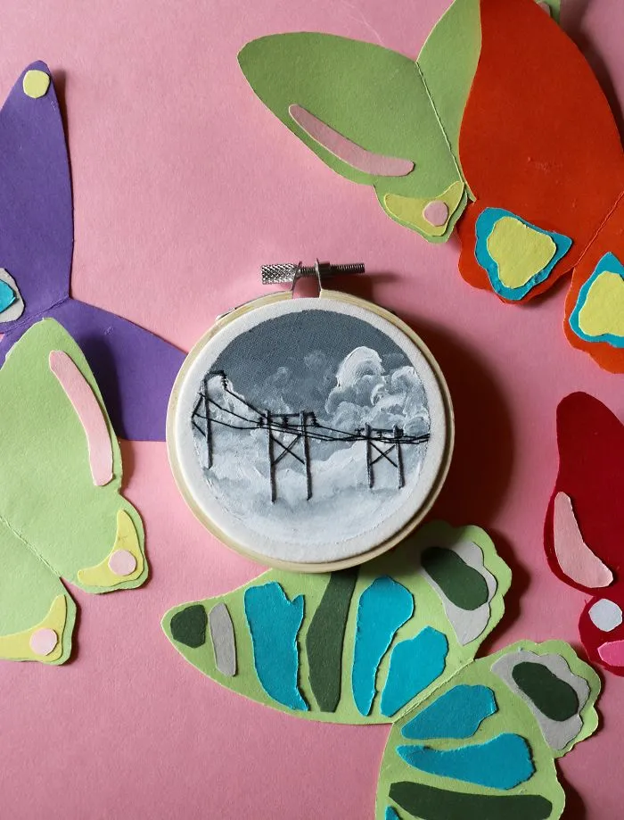 I Combine Sewing With Painting To Create These Landscape Embroideries