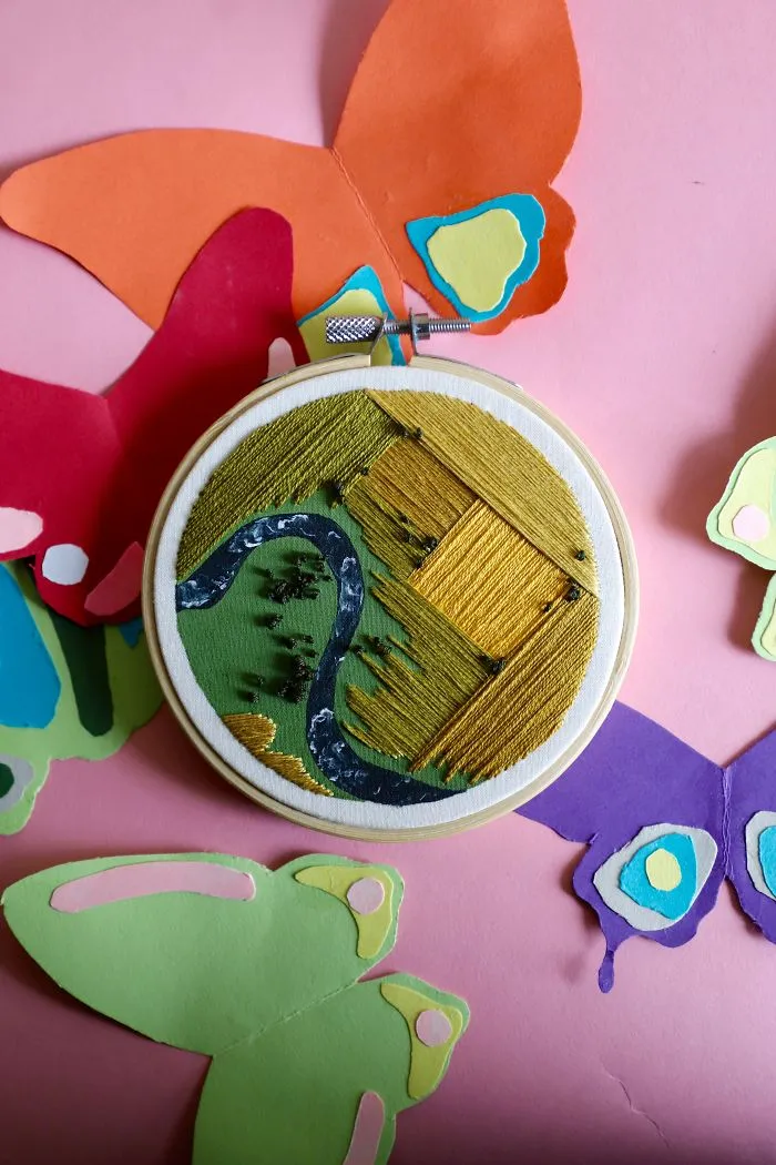 I Combine Sewing With Painting To Create These Landscape Embroideries