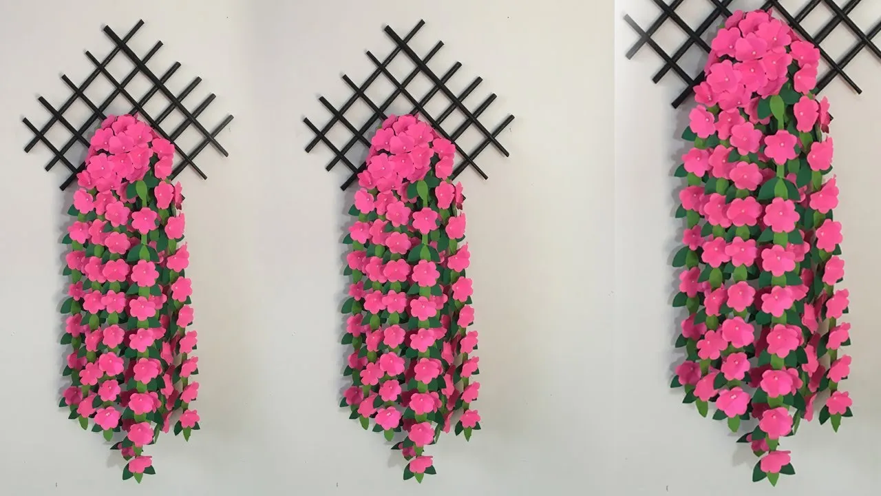 Trendy!!! How To Make Easy Wall Decoration Idea-Wall Hanging-Wall Mate- Paper Craft-Paper Flowers